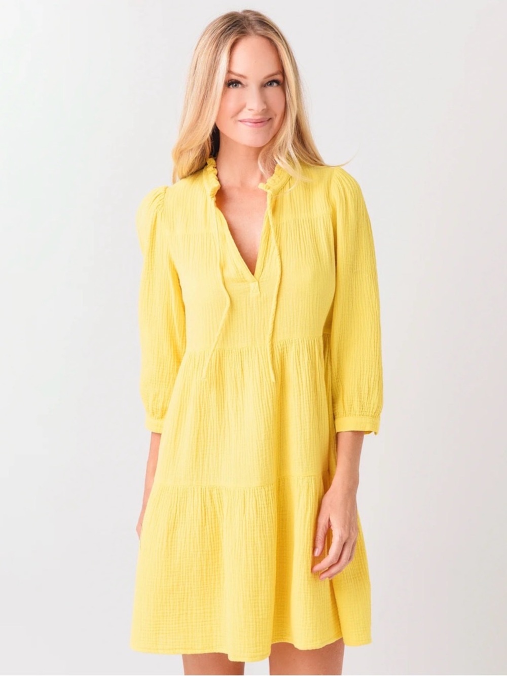 HONORINE - V-Neck Knee-Length Dress